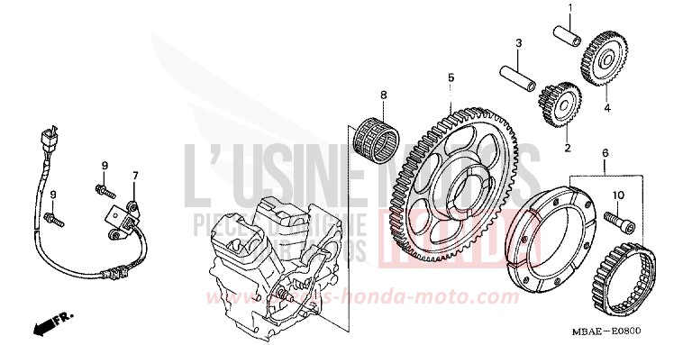 GENERATEUR D'IMPULSIONS/ EMBRAYAGE DE DEMARRAGE von Shadow Aero NOIR (NH1X) von 2000